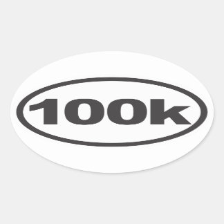 100K ultra ovaal lopende overdrukplaatje Ovale Sticker