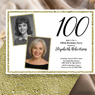 100ste aangepaste foto wit en goud kaart