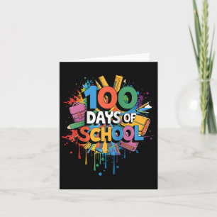 100ste dag Grappige Outfit Leraar & Student 10 Kaart