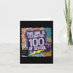 100ste dag grappige outfit voor meisjes 100 dagen kaart
