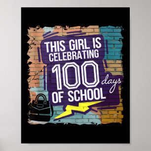 100ste dag grappige outfit voor meisjes 100 dagen poster