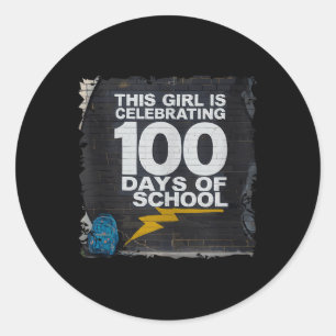 100ste dag grappige outfit voor meisjes 100 dagen ronde sticker