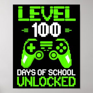100ste Dag School Shirt Kinderen Videogames Jongen Poster