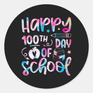 100ste dag schoolleraar 100 dagen onderwijs ronde sticker