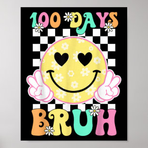 100ste dag van de school Groovy Smile Face 100 dag Poster