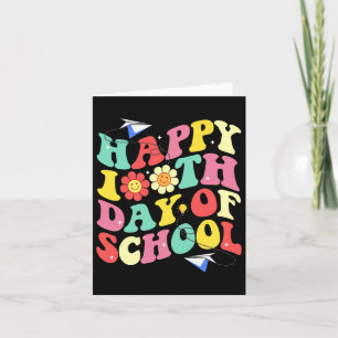 100ste Dag van de School Groovy Student Kind Tea Kaart
