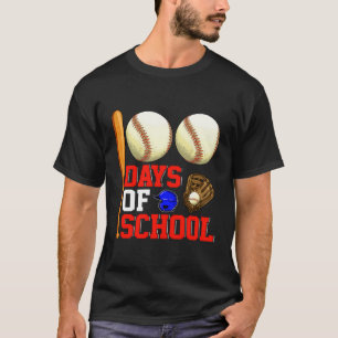 100ste dag van de school honkbal leraar student 10 t-shirt
