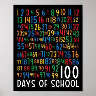 100ste Dag van de School Kinder 100 dagen Leren Wi Poster