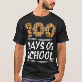 100ste dag van de school Leopard Print Gift Teache T-shirt