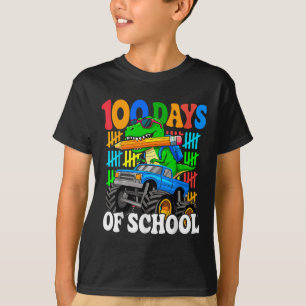 100ste Dag van de School Monster Truck Dinosaurus T-shirt