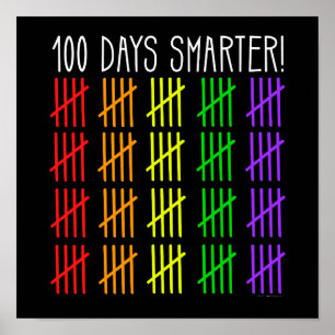 100ste dag van de school Rainbow Counting Teacher Poster