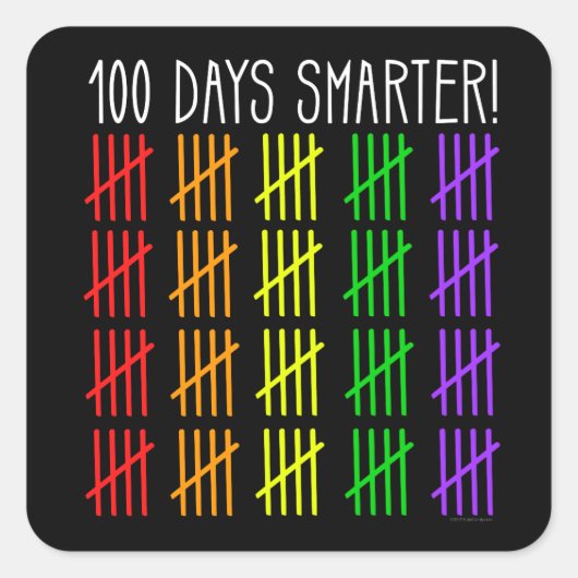 100ste dag van de school Rainbow Counting Teacher Vierkante Sticker (Voorkant)