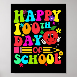 100ste Dag van de School Retro 100 Dagen Leraar St Poster
