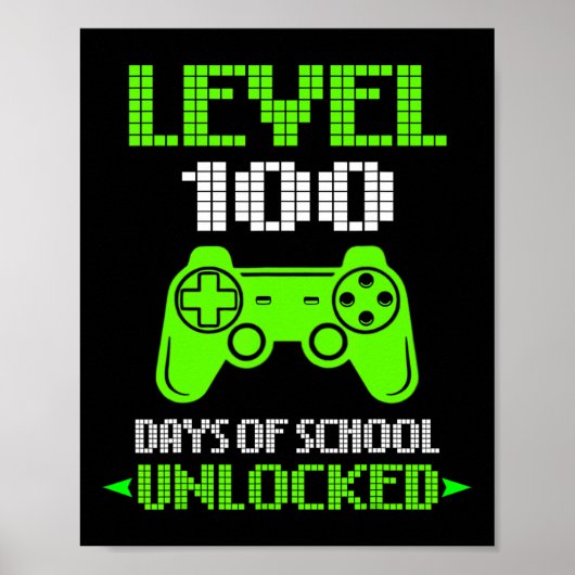 100ste Dag van de School Shirt Kinder Video Games Poster (Voorkant)