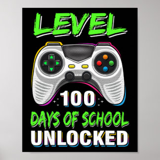 100ste Dag van de School Shirt Kinder Video Games  Poster