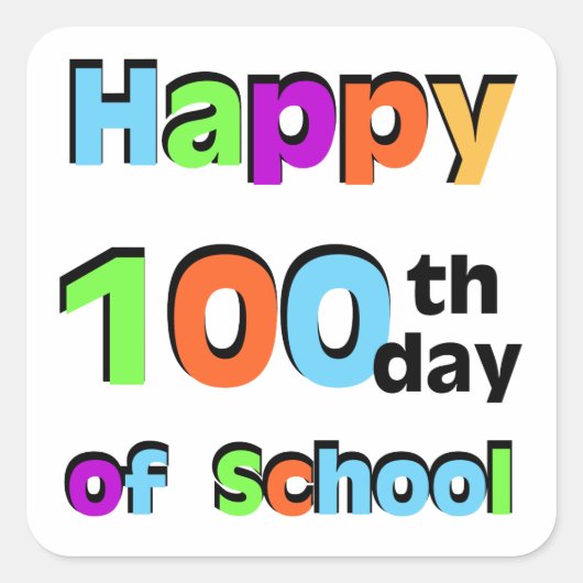 100ste dag van de school vierkante sticker (Voorkant)