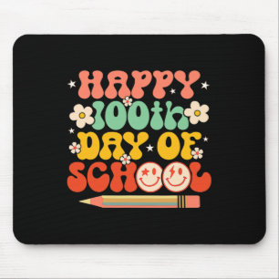 100ste dag van de schoolleraar Kinder Retro Groovy Muismat
