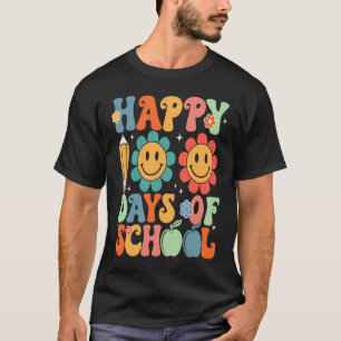 100ste Dag Van School Groovy Leraar Student Gelukk T-shirt