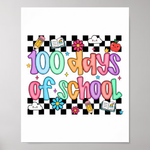 100ste Dag Van School Leraar Kind Grappig 100 Dage Poster