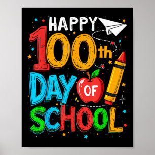 100ste Dag Van School Leraren Kinderen Gelukkige 1 Poster