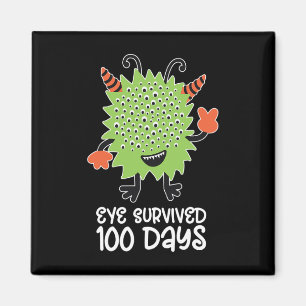 100ste dag van school Monster Boys Kinder Eye over Magneet