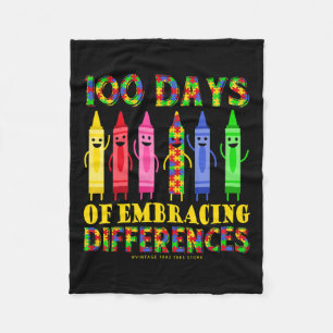 100ste dag van school Shirten omarmen verschillen Fleece Deken