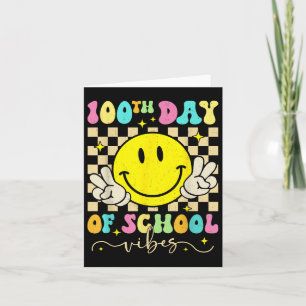 100ste dag van schoolvibes Schattige glimlachgezic Kaart