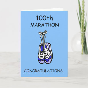 100ste marathon gefeliciteerd voor hem kaart