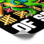 100ste schooldag 100 dagen schooltruck dinosaurus poster (Hoek)