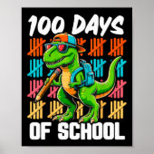 100ste schooldag 100 dagen schooltruck dinosaurus poster (Voorkant)