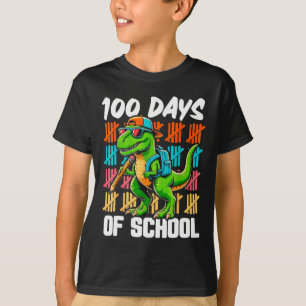 100ste schooldag 100 dagen schooltruck dinosaurus t-shirt