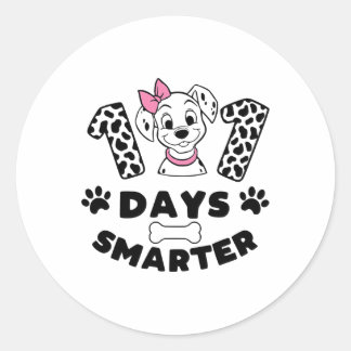 100ste schooldag 101 dagen slimmer 100 voor jongen ronde sticker