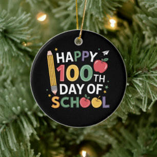 100ste Schooldag Docenten Gelukkig 100 Dagen Keramisch Ornament