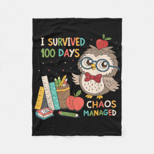 100ste schooldag - Ik overleefde 100 dagen - Chaos Fleece Deken