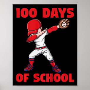 100ste schooldag Kinder honkbal 100 dagen school Poster