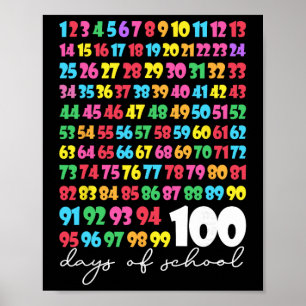 100ste Schooldag Leraar Kinderen 100 Dagen Wiskund Poster