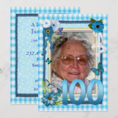 100ste uitnodiging voor verjaardagsfeestje (Voorkant / Achterkant)