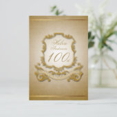 100ste verjaardag Aangepast  Lijst Kaart (Staand voorkant)