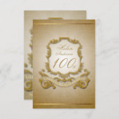 100ste verjaardag Aangepast  Lijst Kaart (Voorkant / Achterkant)
