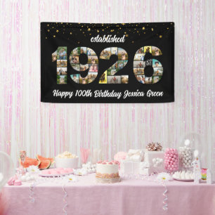 100ste verjaardag Fotocollage Opgericht 1926 Spandoek