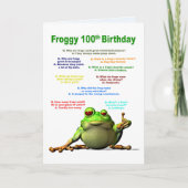 100ste verjaardag, Frog Jokes Kaart (Voorkant)