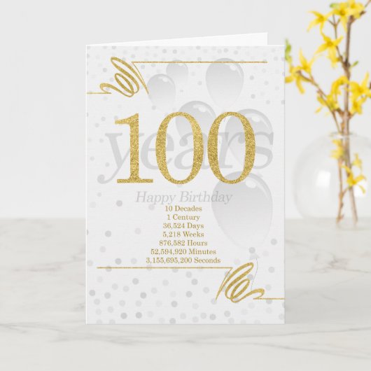100ste verjaardag in dagen weken minuten met naam kaart (Gele Bloem)