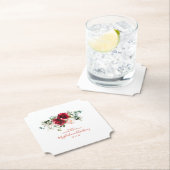 100ste Verjaardag Party Red Rose Pink Peony Custom Kartonnen Onderzetters (Insitu)