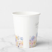 100ste Verjaardag Party Waterverf Bloemen Custom Papieren Bekers (Rechts)