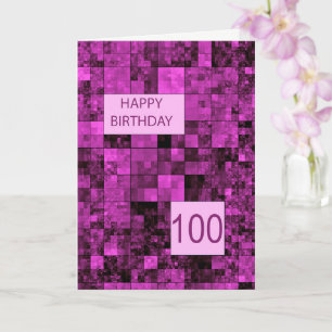 100ste verjaardag roze patroonpatroon Kaart
