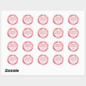 100ste verjaardag roze rozen swirly hart ronde sticker (Vel)