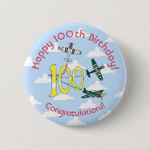 100ste verjaardag van Mustangs (Blauwe Lucht) Badg Ronde Button 5,7 Cm