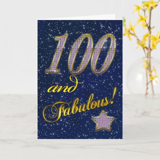 100ste verjaardag voor Fabelachtig iemand Kaart (Gele Bloem)