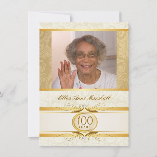 100th anniversaire - invitation de photo de (Devant)