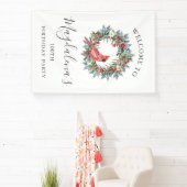 100th Birthday Banner Red Cardinal Custom Welcome (Insitu)